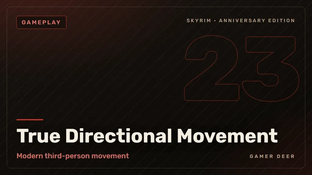 Gamer Deer title card for True Directional Movement: Modern third-person movement