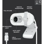 Webcam Logitech Brio 100 - Blanc