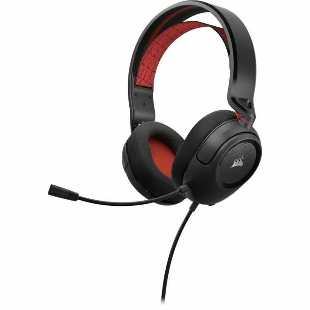 Corsair HS35 v2 Headset red 3.5mm jack 50mm drivers microphone noise reduction