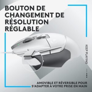 Logitech G502 X Blanc - Souris Gaming Filaire - LIGHTFORCE Optique-Mécanique - HERO 25K - 89g - 13 Boutons