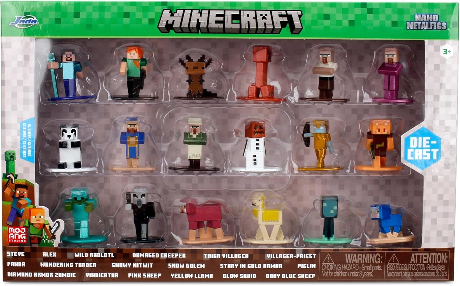 Pack 18 figurines Minecraft Nano Metalfigs die-cast Jada Toys collector