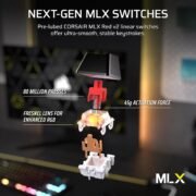 Clavier Gamer Mécanique Sans Fil Corsair K70 Core TKL Wireless (Noir) - Switchs MLX Red v2 AZERTY