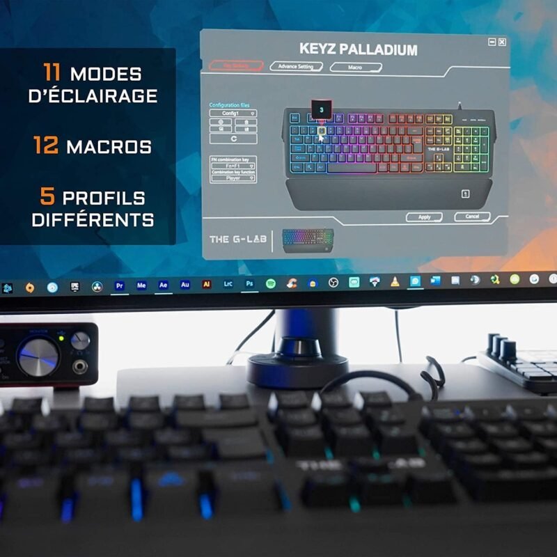 The G-Lab Keyz Palladium Gamer Keyboard with Wrist Rest - Wired QWERTY